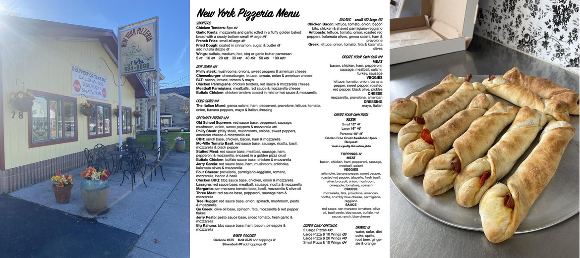 New York Pizzeria Menu